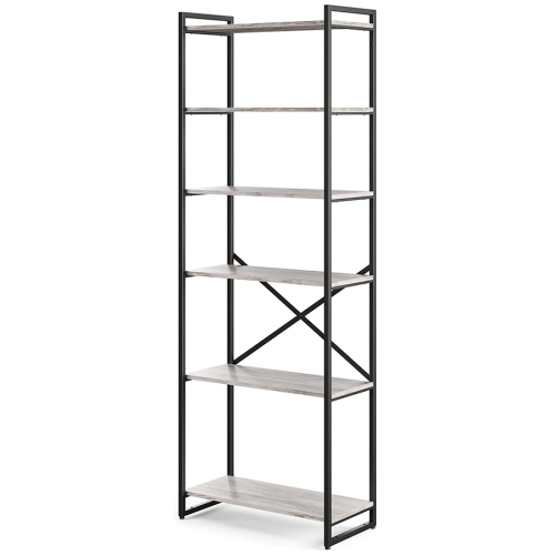 Стеллаж GUTTA 1960х690х340 (6 полок) черный/патина